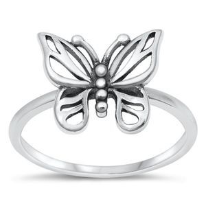 - Silver Ring - Butterfly Ring Sterling Silver Ring - 925 size 4-10